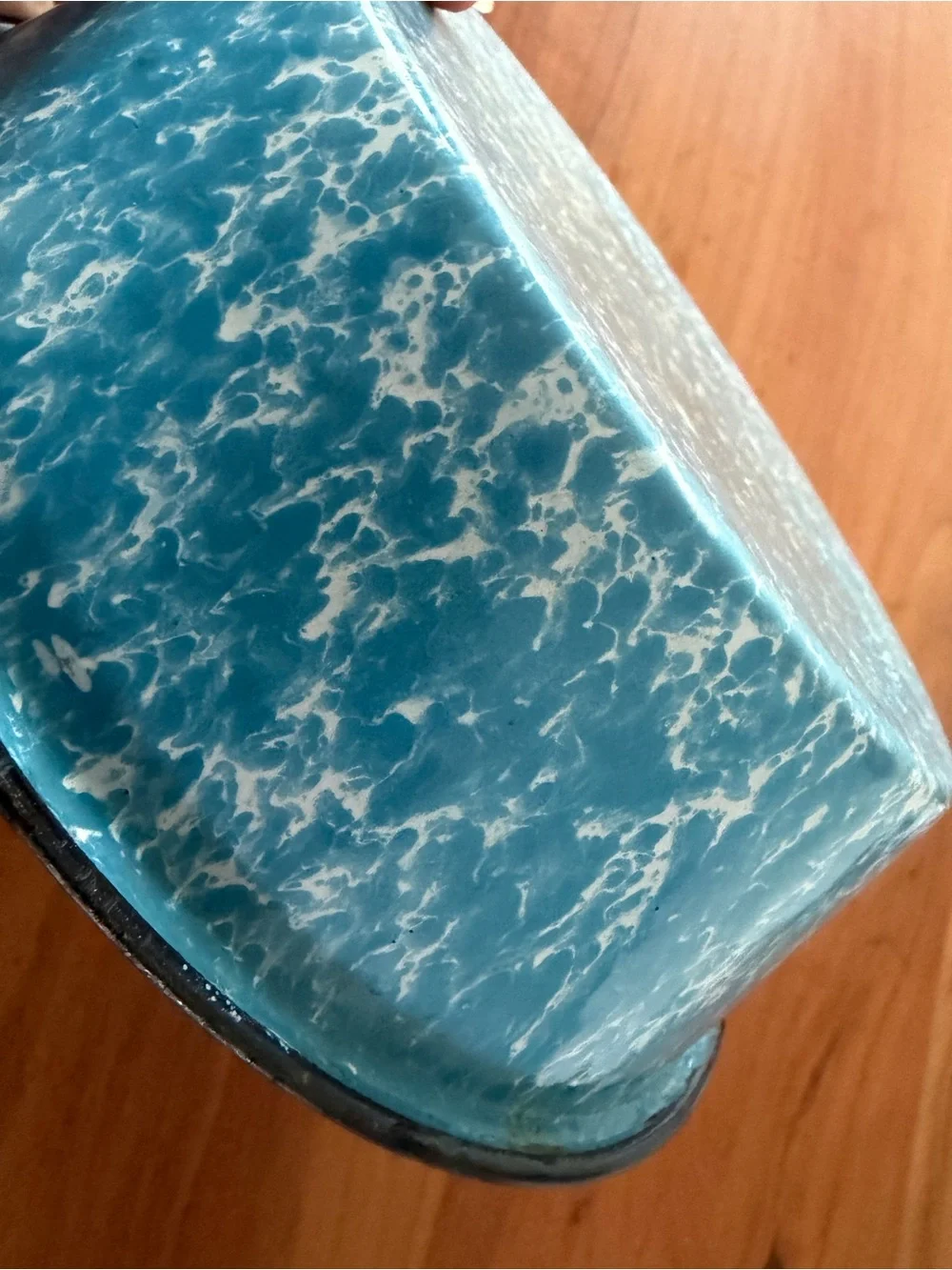 Blue Speckled Enamel Bakeware Bowl - Classic Kitchen Dish